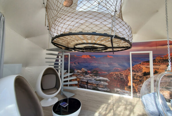 Luxury sky dome glamping experience available at Clear Sky Resorts near Grand Canyon National Park.
