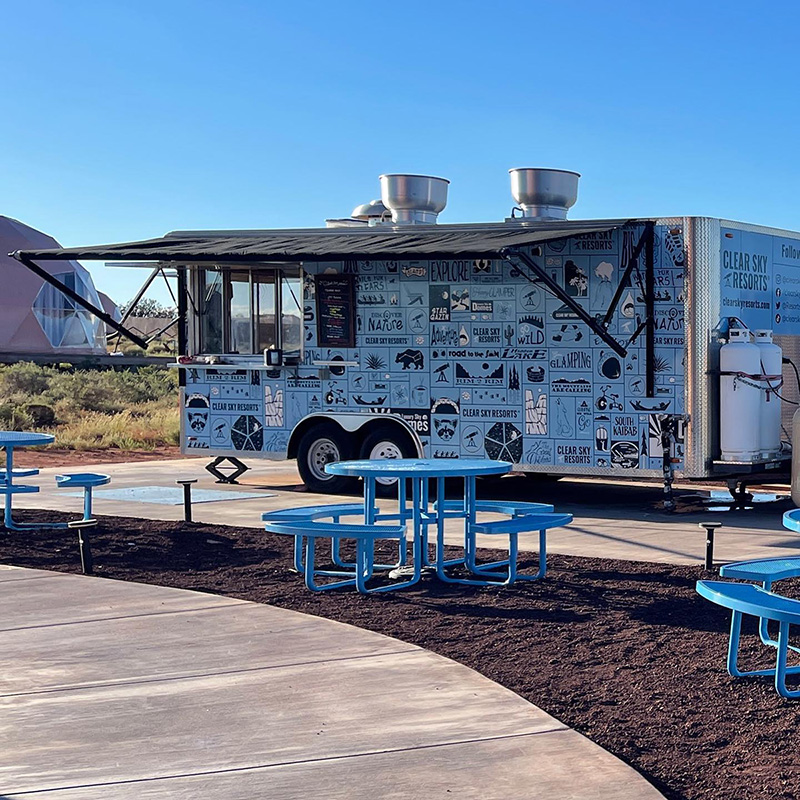 Clear_Sky_food_truck_2 Food truck dining available at Clear Sky Resorts Grand Canyon in Valle, AZ